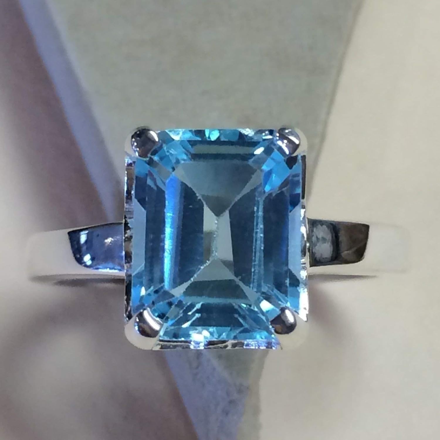 Natural 2.5ct Blue Topaz 925 Solid Sterling Silver Ring Size 5, 6, 7, 8, 9 - Image 5