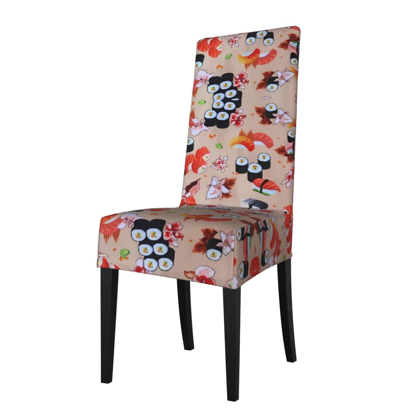 YYHWHJDE Delicious Sushi Prints Protection Cover for Dining Chair – Stretchable Slipcovers for a Refreshing Dining Room Makeover