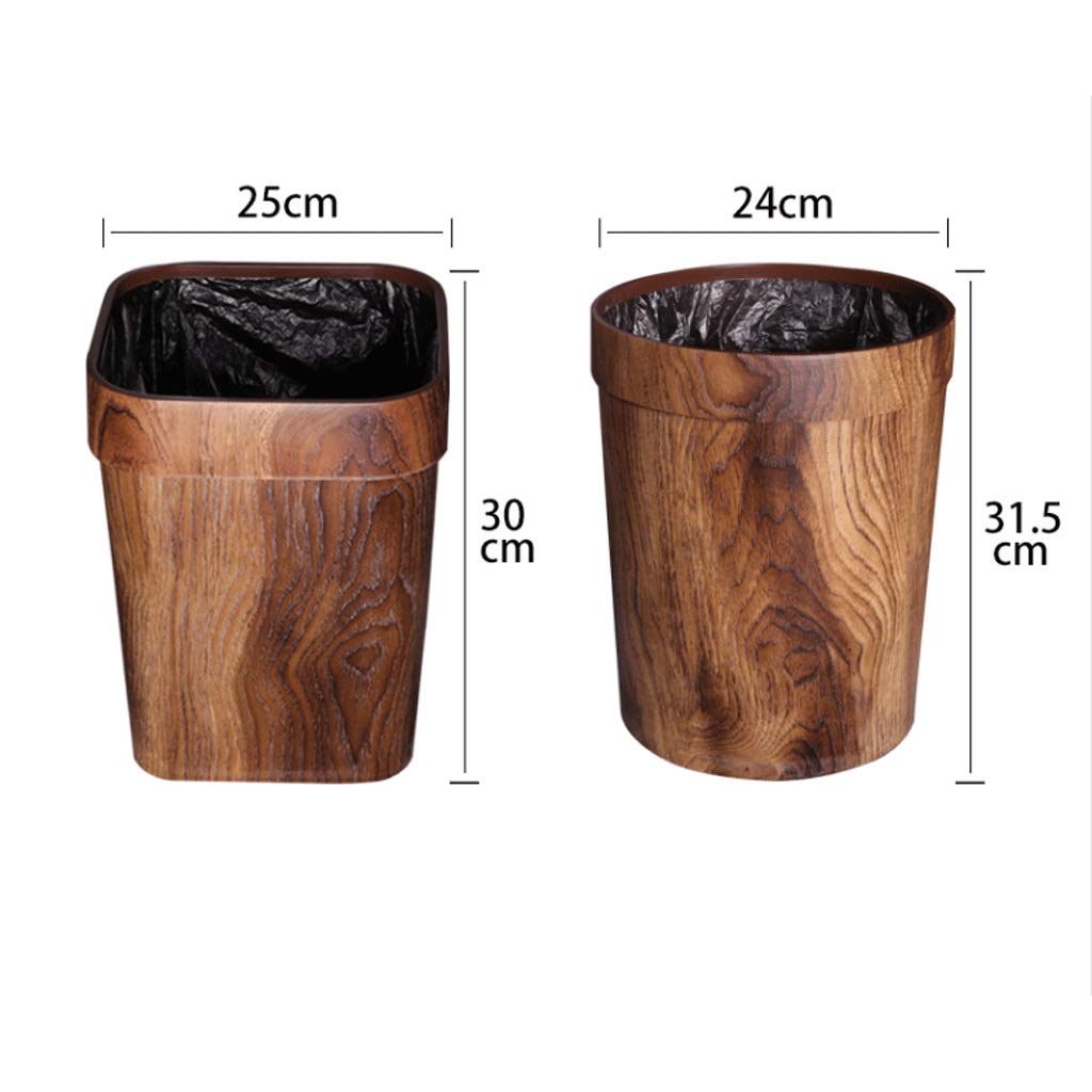 UPJAKS Cubo de Basura Simples de la casa Bote de Basura de la Basura práctico Puede for el Dormitorio Cocina baño Grande Bote de Basura sin Tapa En Sala Papelera Bote de Basura Baño (Color : B)