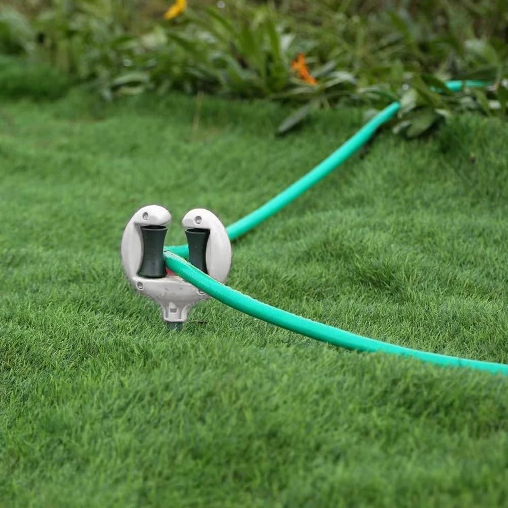 Guida for tubo da giardino in ferro Chiodo Posizionamento del dell'acqua Tenendo il rullo Testa appuntita Accessori for l'irrigazione antiscivolo per cortile, bordi sentieri(White6pc)
