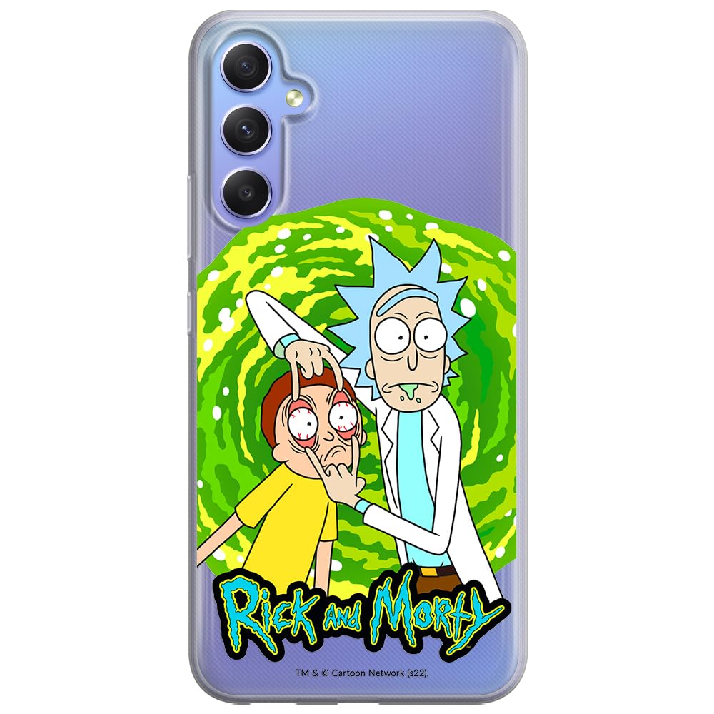 ERT GROUP mobile phone case for Samsung A34 5G original and officially Licensed Rick and Morty pattern Rick & Morty 007 optimally adapted to the shape of the mobile phone, partially transparent