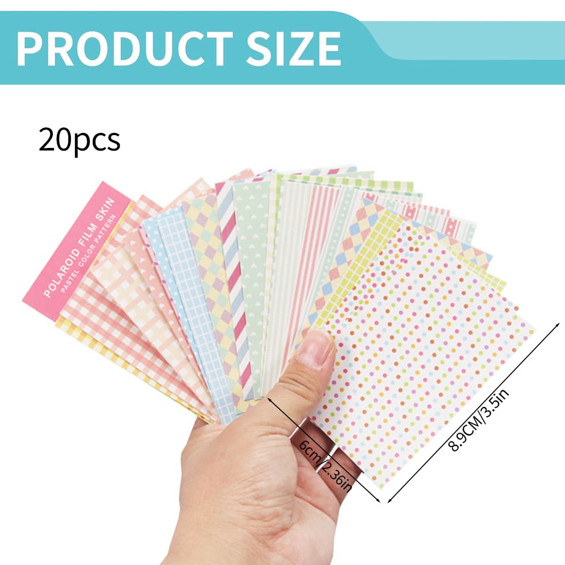 20 Pz Set di Adesivi Colorati per Pellicole Instax Mini 7S/8/25/50S/90 Fotocamera Istantanea (B)