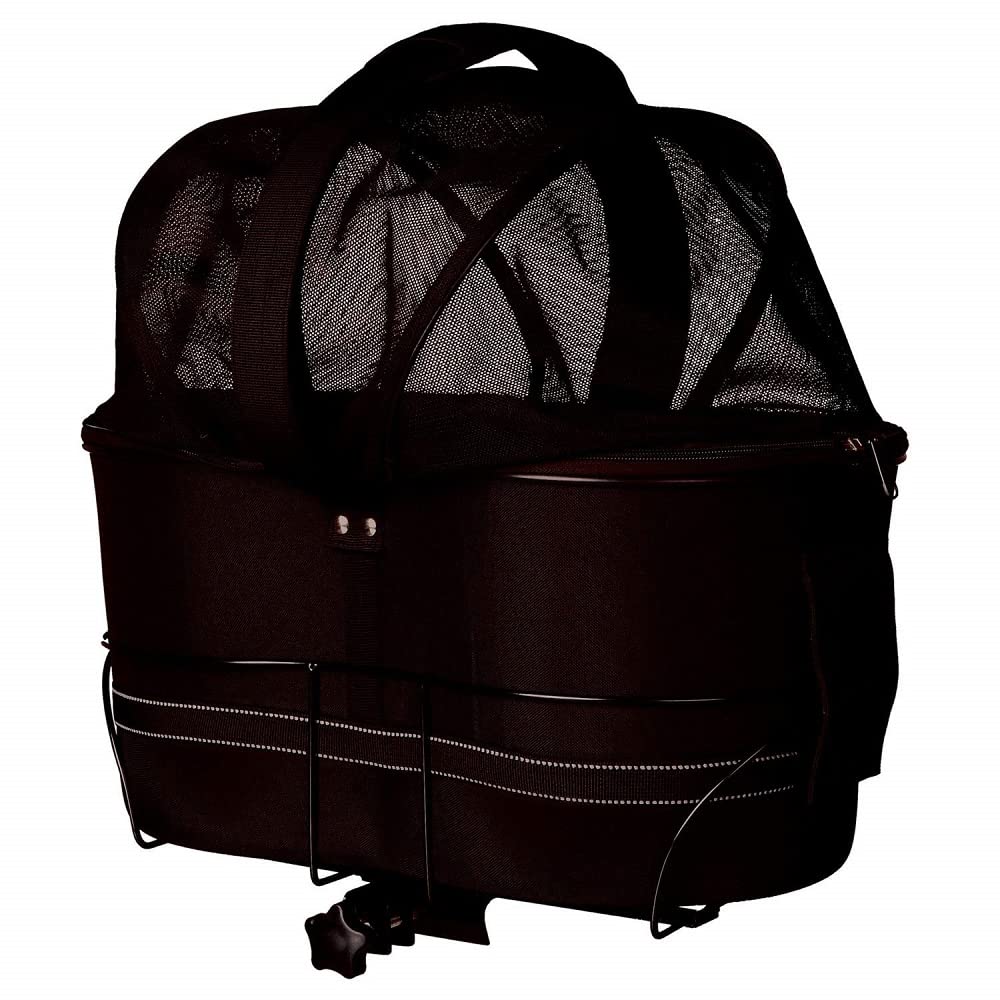 Trixie Cestino Bici per Cani – Portapacchi Posteriore – Fino a 6 kg – 29 × 42 × 48 cm – Telaio in Metallo Resistente con Imbottitura Morbida, Laccio di Sicurezza & Coperchio a Rete