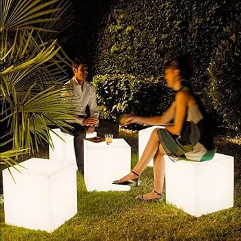 20-in LED Cube Chair, Cordless Rechargeable LED Cube Light