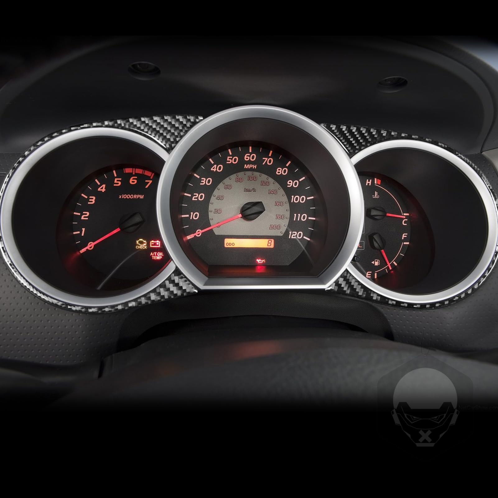 PJFUS Real Premium Carbon Fiber Dash Speedometer Side Panel Frame Decal Soft Sticker Compatible with Tacoma 2009 2010 2011 2012 2013 2014 2015 Auto Interior Black Accessories 2pcs