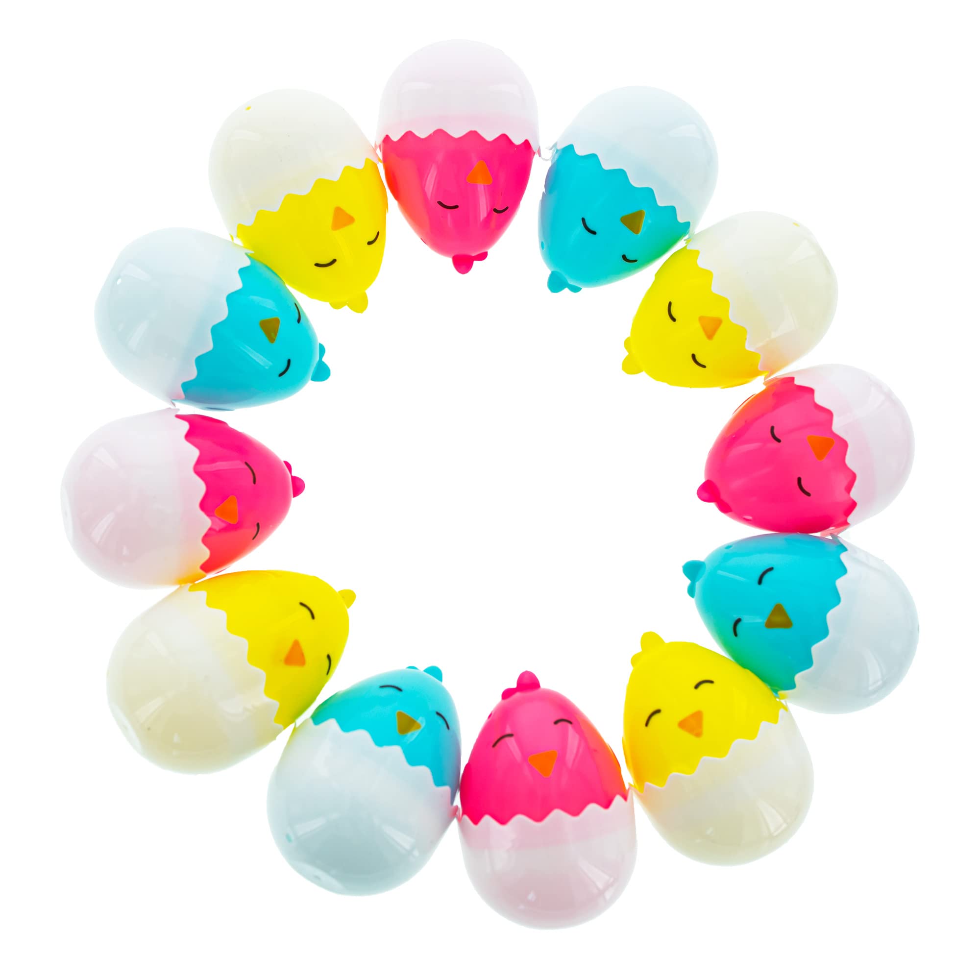 Set of 12 Adorable Colorful Chick Hatchings Easter Eggs 2.25 Inches