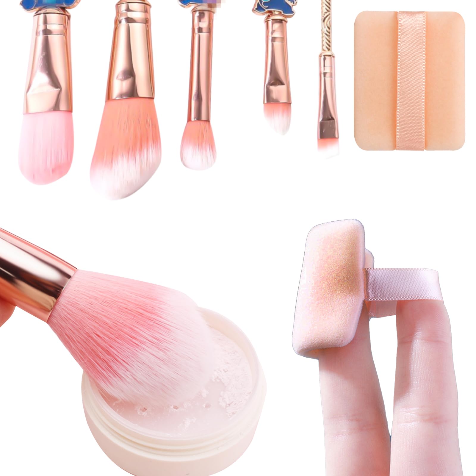 TYXHXTF 5 Pcs Brush Set, Makeup Brushes, Synthetic Bristle, Foundation Brush, Concealer Brush, Brush Kit