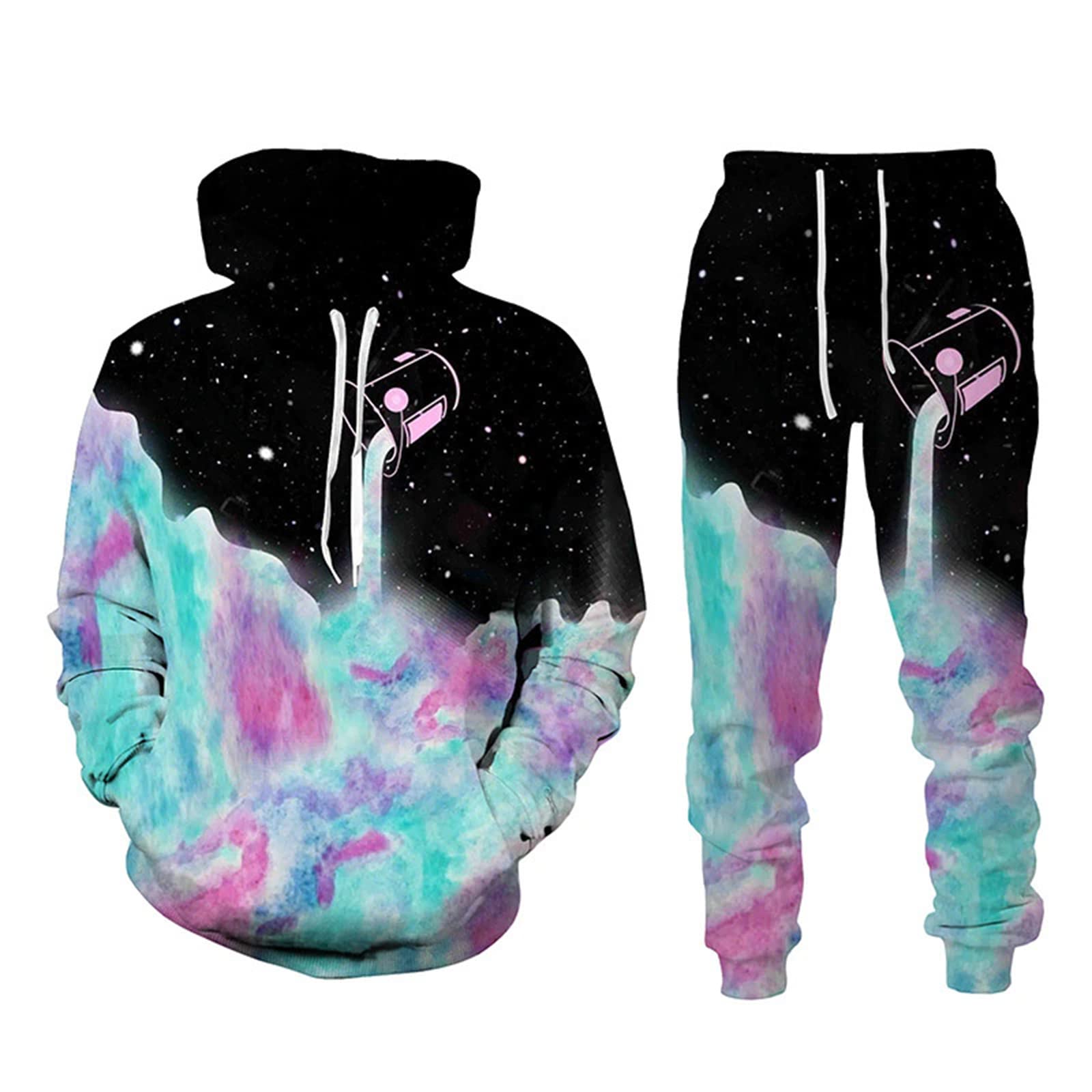 Tute da Ginnastica novità da Uomo - Felpe con Cappuccio grafiche 3D e Pantaloni della Tuta Set Felpe di Moda e Tute per Pantaloni da Jogger