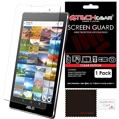 TECHGEAR Protection d'Écran pour ASUS ZenPad C 7.0, Film de Protection Ultra Clair avec Chiffon de Nettoyage et Carte d'Application Compatible pour ASUS ZenPad C 7.0 (Z170C / Z170CG)