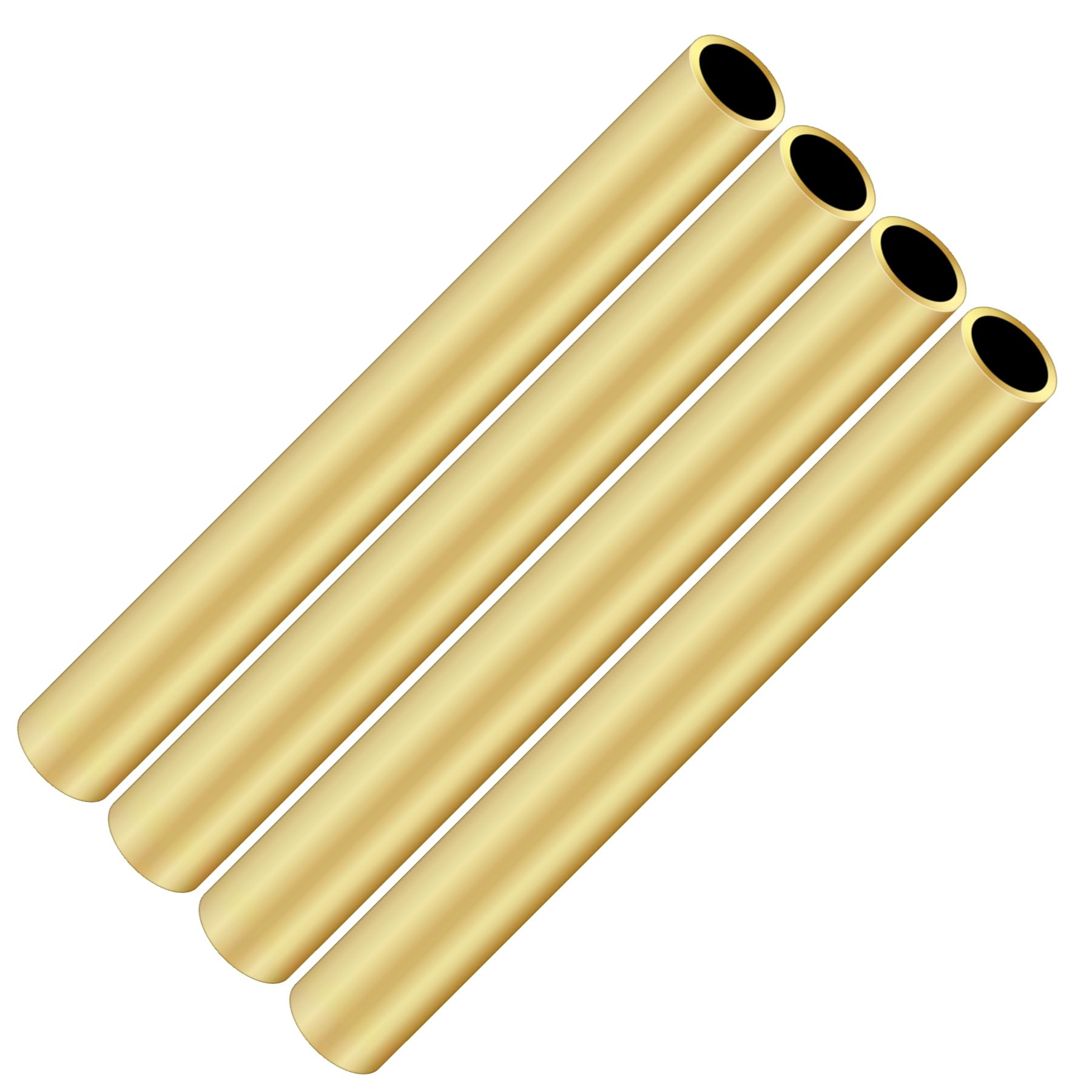 iMeistek Brass Tube,10mm OD x 1mm Wall Thickness 200mm Length Seamless Straight Brass Pipe for DIY Crafts (4PCS)