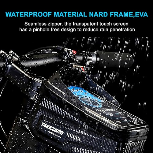 KEMEETAO Bike Front Frame Bag,Bike Accessories, Waterproof Bike Frame Bag with TPU Touch-Screen & Rain Cover (Phones under 6.8'')" - Image 6