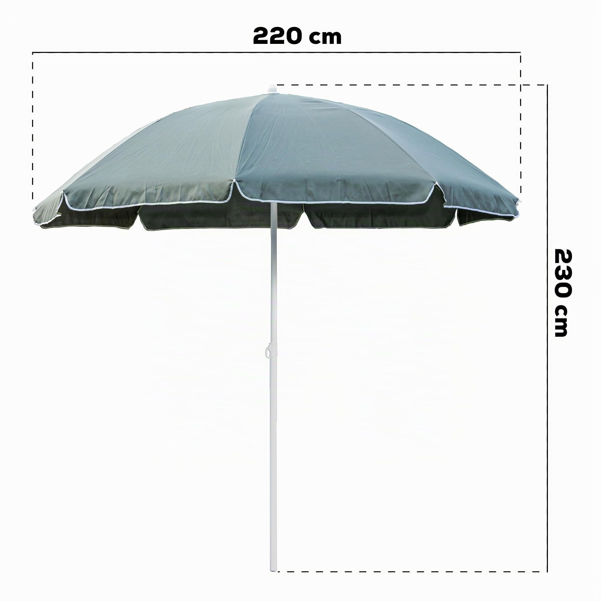 botle Komplett-Set Sonnenschirm + Schirmständer für den Garten Material Polyester/Stahl/Polypropylen 3 Farbe Groß D 240cm H 230cm Ständer touristisch leicht bremsfunktion Modern Funktionel