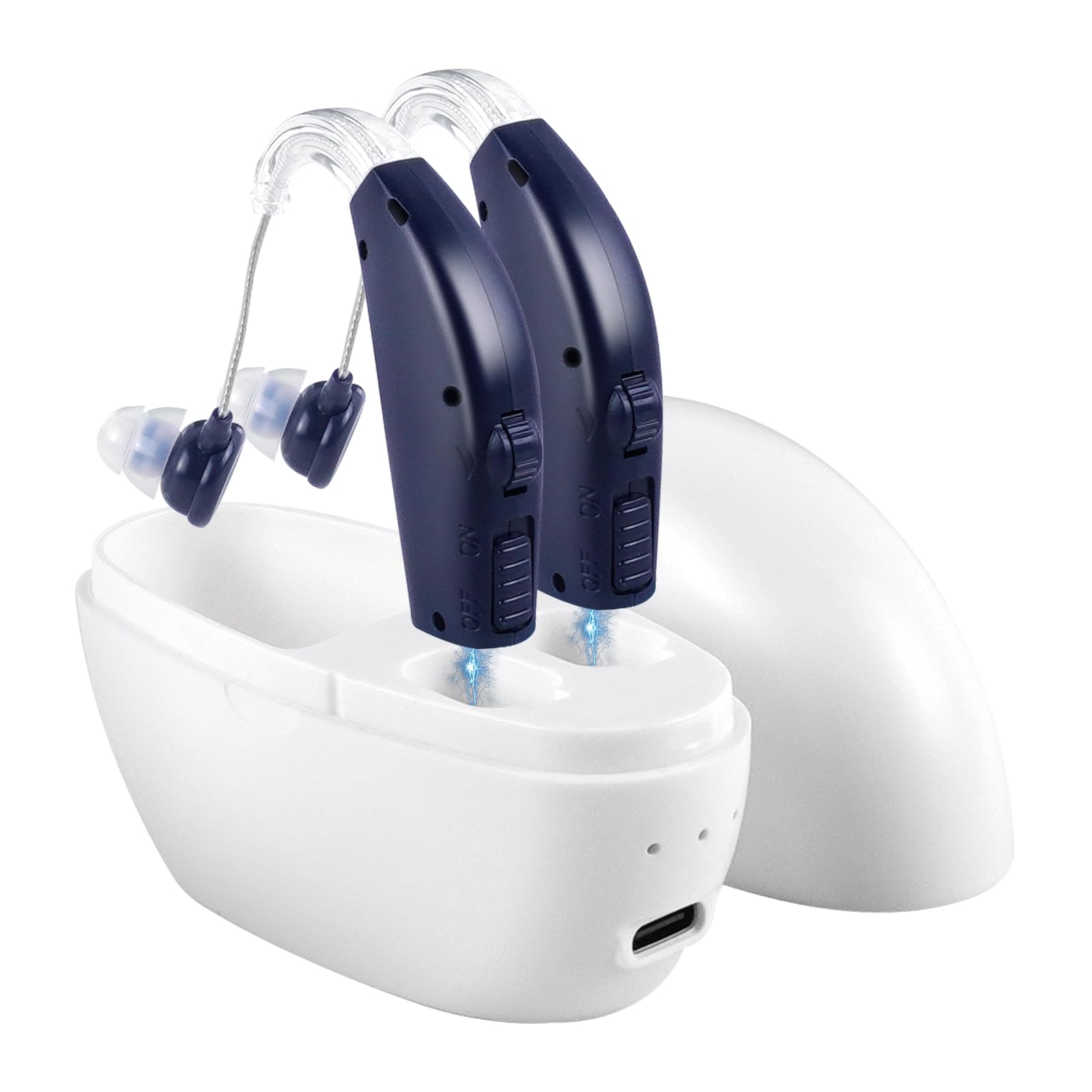 USB充電式 小さい耳穴集音器　両耳セット　高音質　回転ボリューム付き Amazon.co.jp: 集音器 しゅうおんき ミニ小型 耳穴式 高齢者