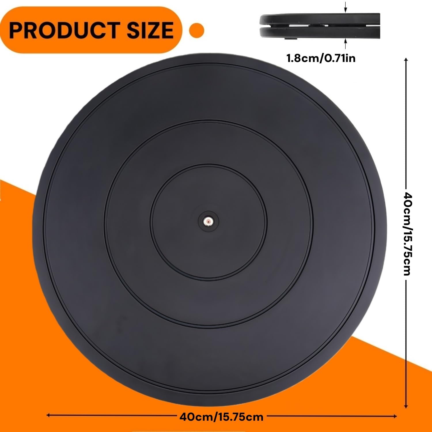 Plateau Tournant Universel,Solide Plateau Tournant à 360°,Support Pivotant Résistant,Tourne-Disque Rotatif pour Plantes en Pot Haut-Parleurs Ordinateurs Portables Moniteurs (40cm)