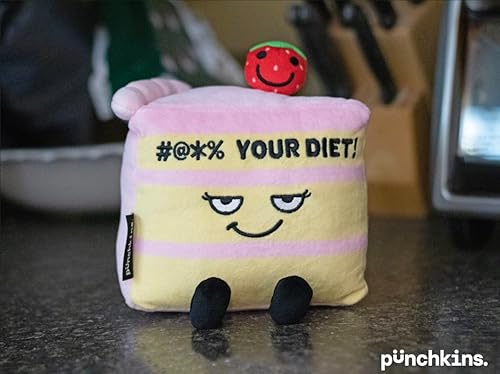 Miniatura 3 de Punchkins Cake Slice Foodie Plushie, meme divertido, peluche cómico coleccionable, base pesada para exhibir