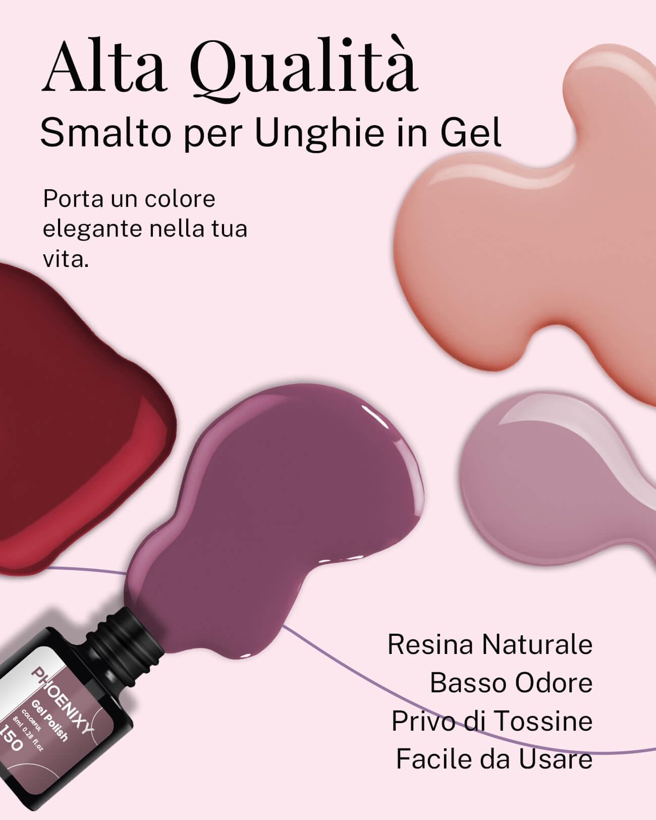 PHOENIXY Kit Unghie Gel Completo, 12 Colori, Lampada UV/LED 36W, Accessori, Set Unghie Semipermanente Professionale