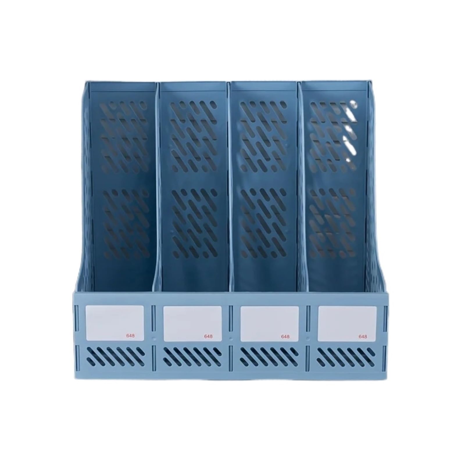 Organizzatore di file da tavolo in plastica a 4 livelli, for l'organizzazione della scrivania dell'ufficio, scatola portaoggetti impilabile e traspirante con scomparti multipli(Sky Blue)