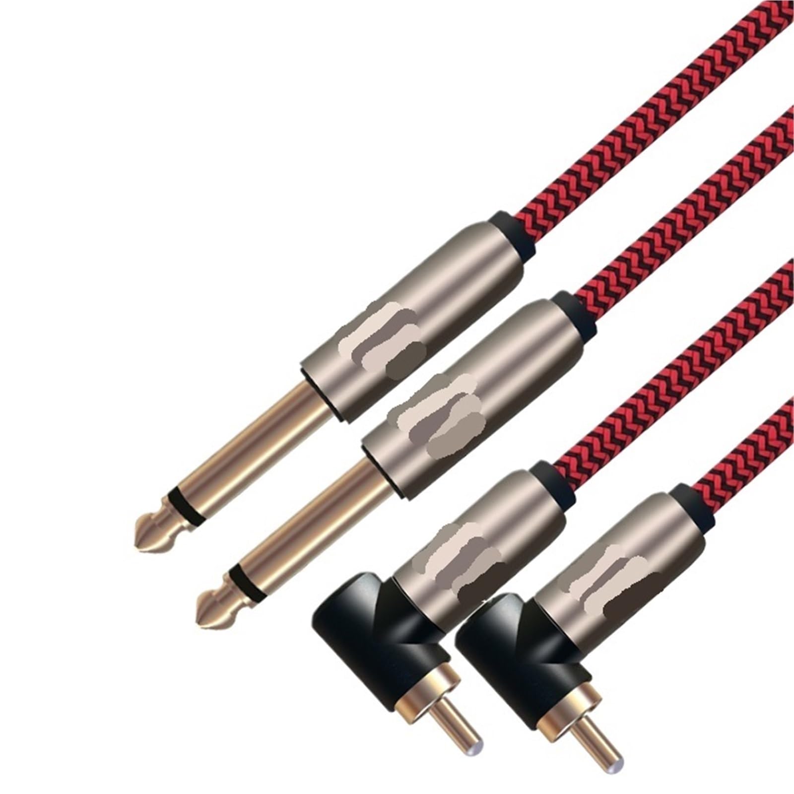 Câble double 6,35 mm vers 2RCA HYUERI 0,75m pour table de mixage et DVD
