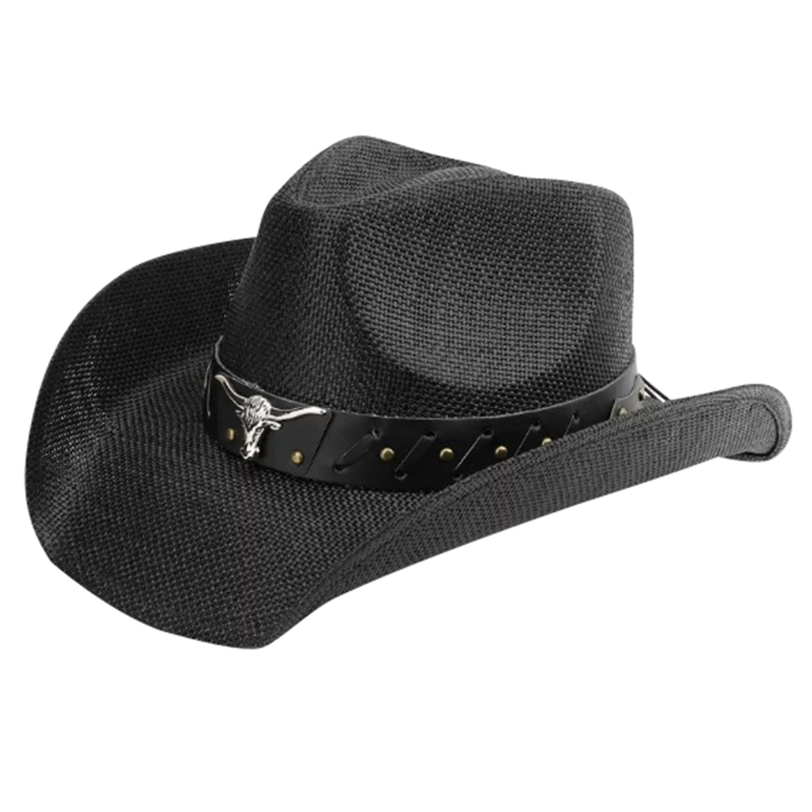 Sombrero de vaquero occidental para hombres y mujeres, sombrero de sol de verano de ala ancha, sombrero de paja, sombrero de protección solar de playa al aire libre estilo vaquero