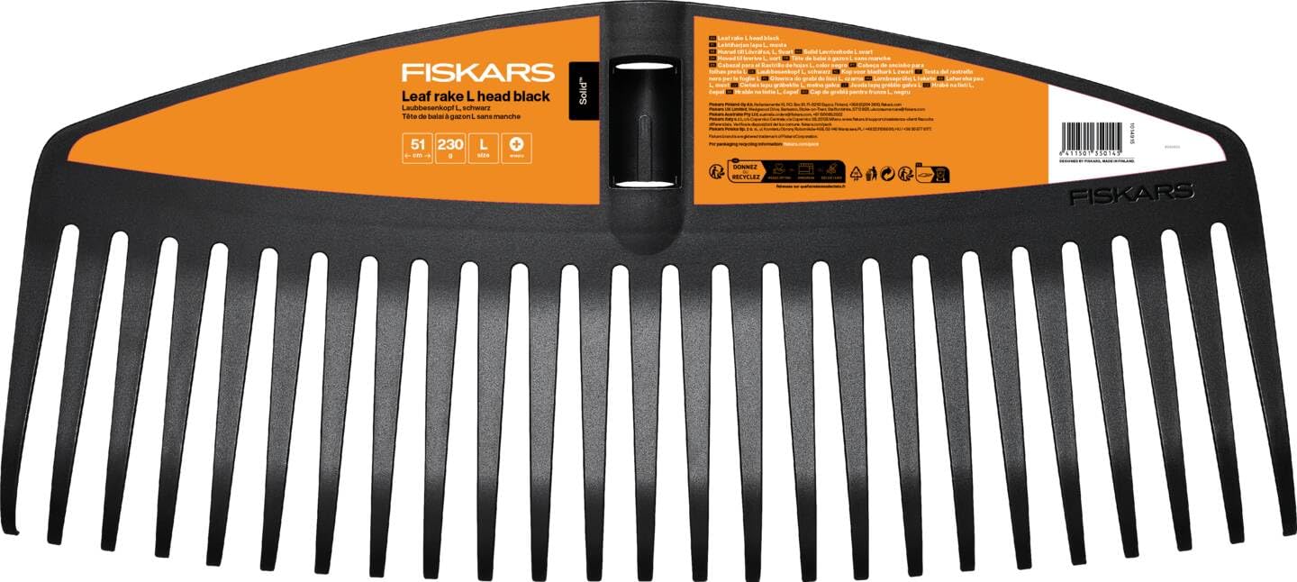 Fiskars Solid Rastrello per Foglie, Nero, 1014915
