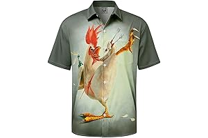 Royaura Shirts: Embroidered Rooster Charm for Style-Conscious Men