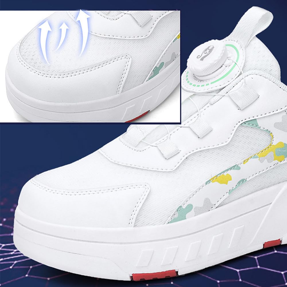 ENEN Zapatos con Ruedas Zapatillas con 4 Ruedas para Niños y Niña Exterior Patinaje Multifuncionales