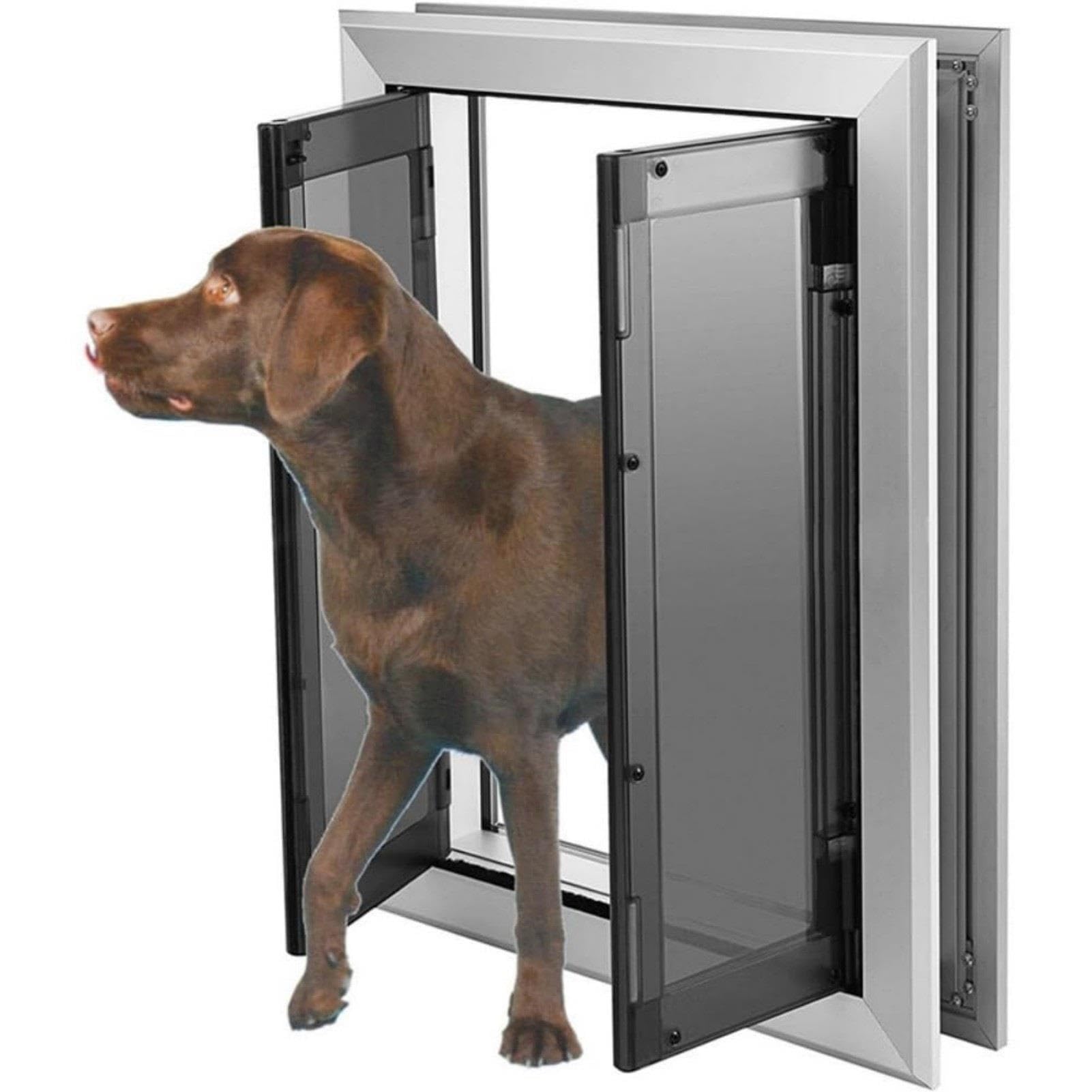 Aluminium Hundeklappe mit Doppelflügel