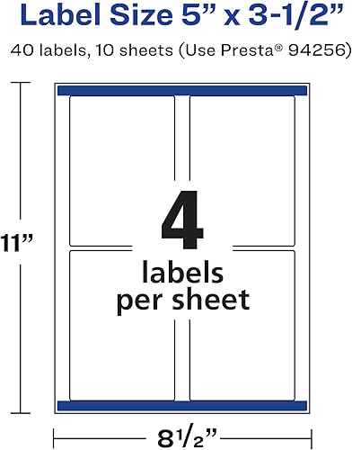 Miniatura 5 de Avery Etiquetas rectangulares impermeables duraderas con alimentación segura 5 x 35 pulgadas 40 etiquetas impermeables resistentes al aceite y al