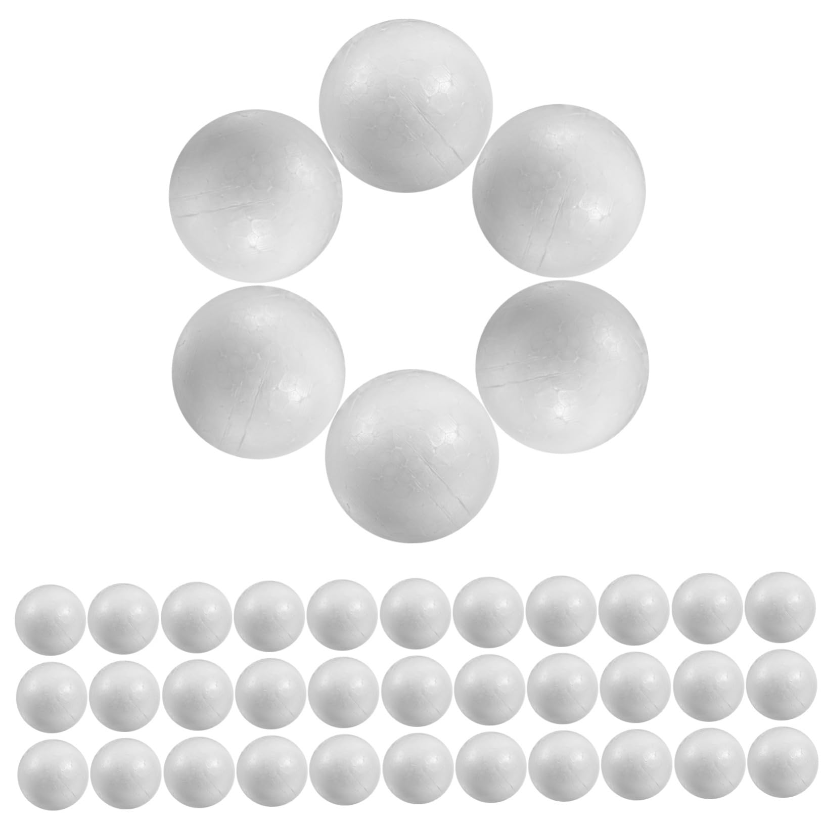 OFFSCH 100pcs Solid Polystyrene Balls for Wedding Decoration Craft Projects White Round Spheres for DIY Arts Christmas and Festive Occasions