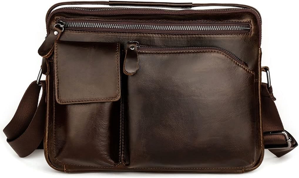 Leather Men's Shoulder Bag Vintage Messenger Bag Leather Men Handbag Business Crossbody Bags Tote