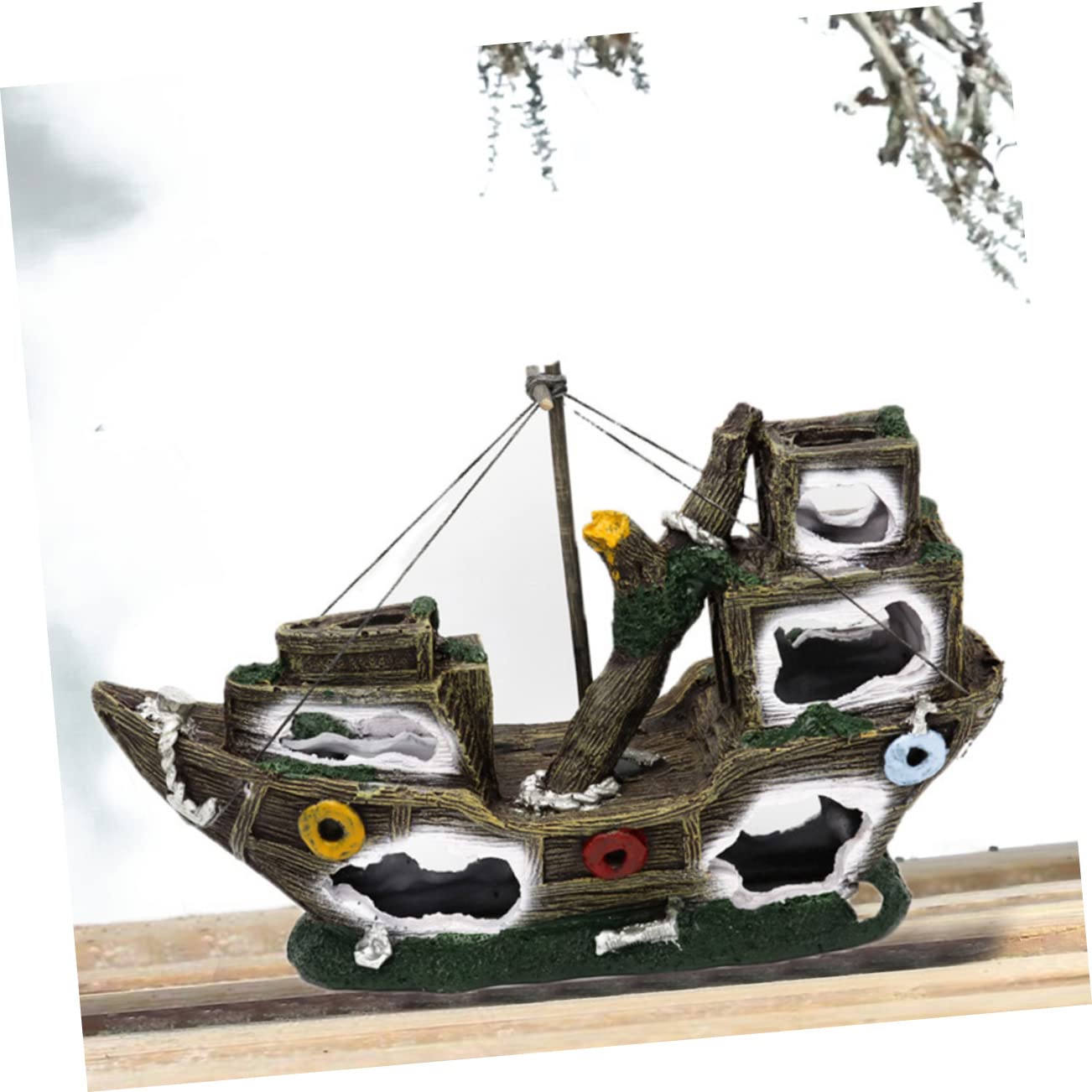 VANZACK Ornement De Paysage Aquarium Modèle De Pirate pour Décoration De Réservoirs Aquatiques Accessoire Créatif pour Poissons Betta Et Crevettes
