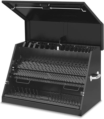 Montezuma LA400B - Caja de herramientas triángulo portátil de 30 pulgadas - Diseño de varios niveles - Construcción de calibre 16 - Caja de