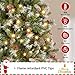 Yaheetech 6ft Pre-lit Frosted Artificial Hinged Christmas Tree with 818 Flocked PVC Tips,62 Pine Cones,62 Holly Berries & 250 Warm White Lights,Foldable Stand,Green