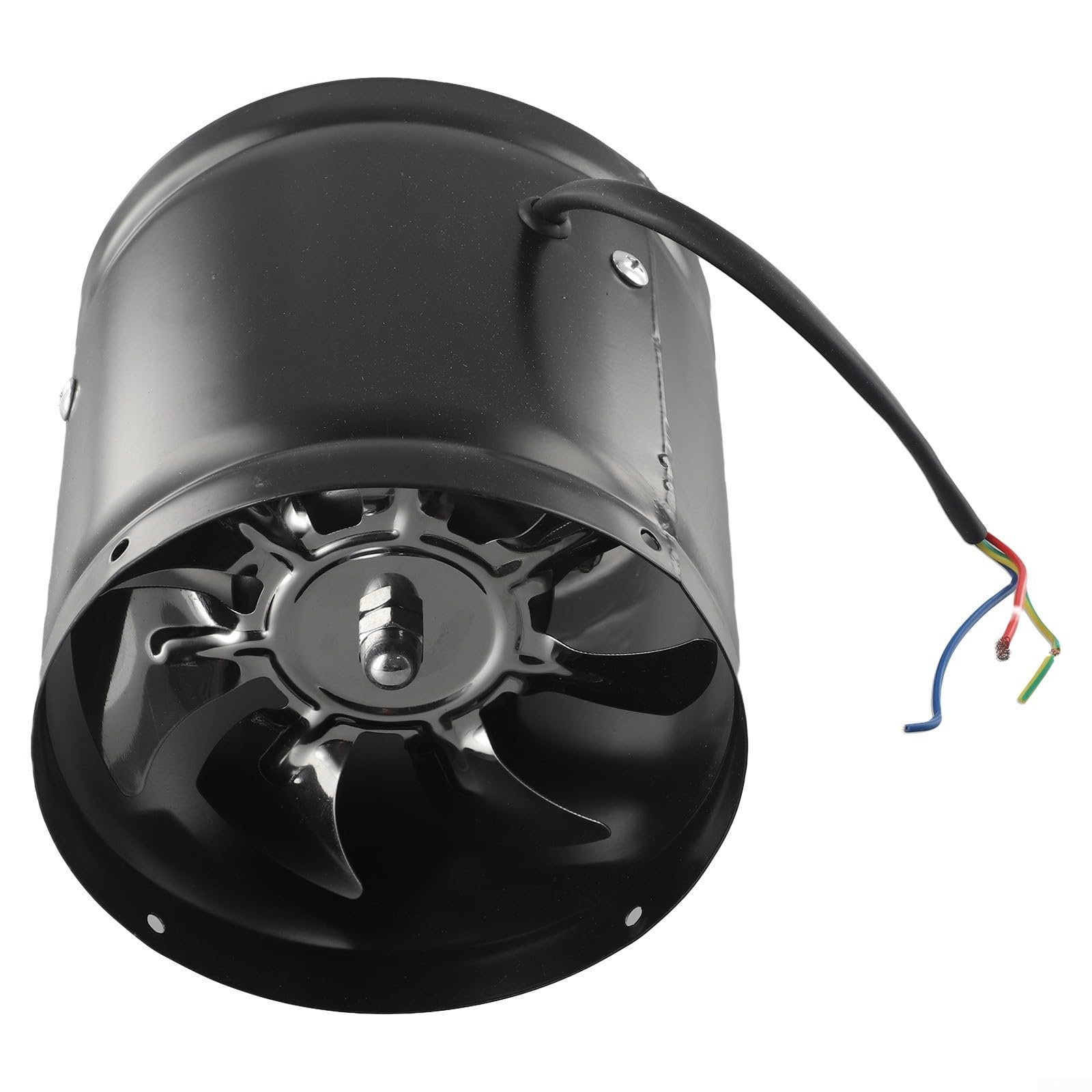 Rohrventilator 150 mm, Abluftventilator 200-600 m³/h, Leiser Inline Kanalventilator 40W Metallgehäuse für Küche Werkstatt Büro Bad Halle(Black)