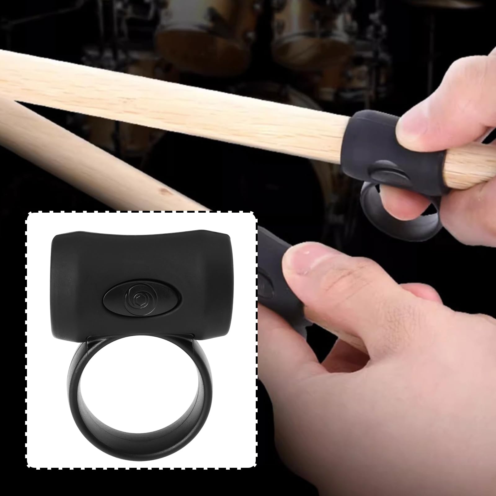 Briny River 2PCS Drum Stick Grips Control Clip 5# Compatible with Hold The Sticks Firmly Fits 5A 5B Drumsticks - Image 3