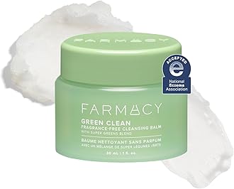 Farmacy Sensitive Skin Makeup Remover Cleansing Balm - Green Clean Waterproof Makeup Remover Balm + Oil Cleanser for Face - Melts Make Up + SPF - Hydrates + Softens Skin - Fragrance Free (30ml)
