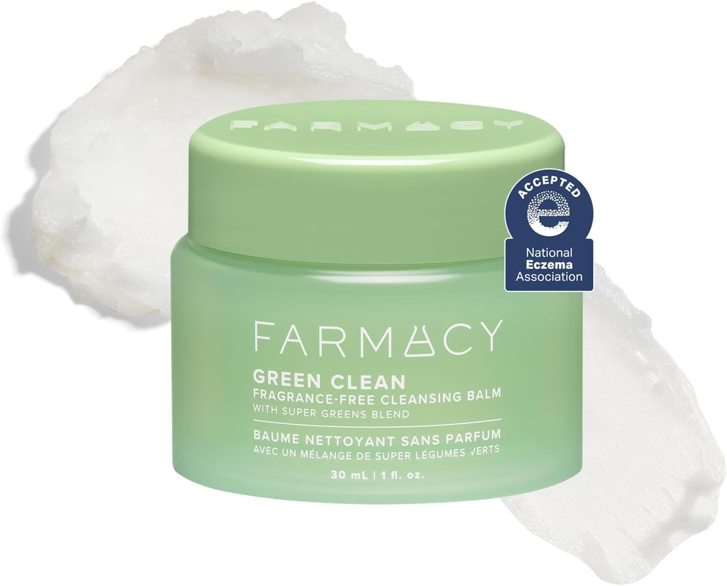 Sensitive Skin Makeup Remover Cleansing Balm - Green Clean Waterproof Makeup Remover Balm + Oil Cleanser for Face - Melts Make Up + SPF - Hydrates + Softens Skin - Fragrance Free (30ml)