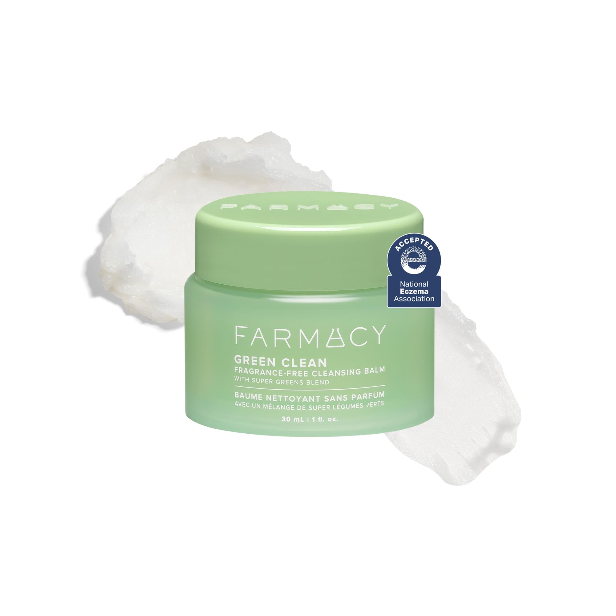 Farmacy Balsamo Struccante - Senza Profumo - Green Clean Struccante Waterproof + Detergente a Base Oleosa - Doppia Detersione con Delicata Esfoliazione - Da Balsamo a Schiuma Latteo (30 ml)