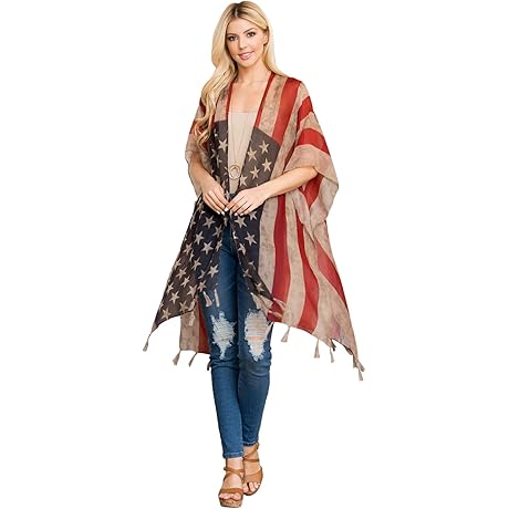 USA Stars & Stripes Kimono Cardigan