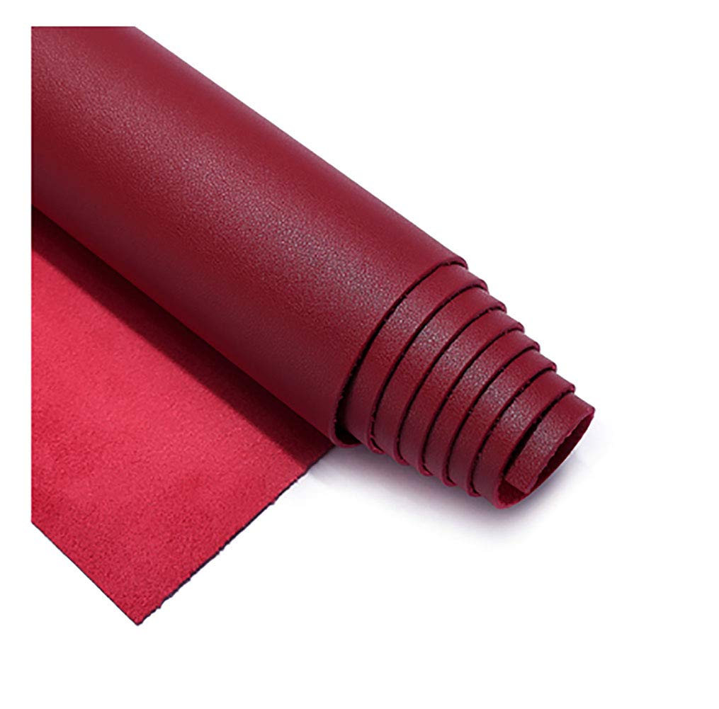 wangk Arkusze ze sztucznej skóry bawełna tył do produkcji kolczyków i kokardek, rękodzieło DIY sztuczna skóra skóra materiał tapicerski materiał do produkcji kokardek i kolczyków - czerwone wino 18 # 1,38 × 2 m