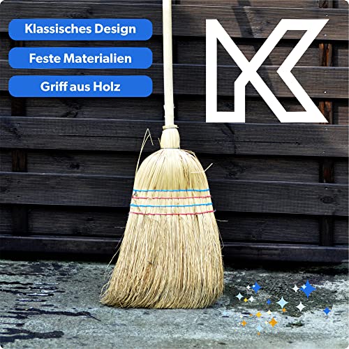 Reisigbesen Kadax Reisstrohbesen mit langem Holzstiel