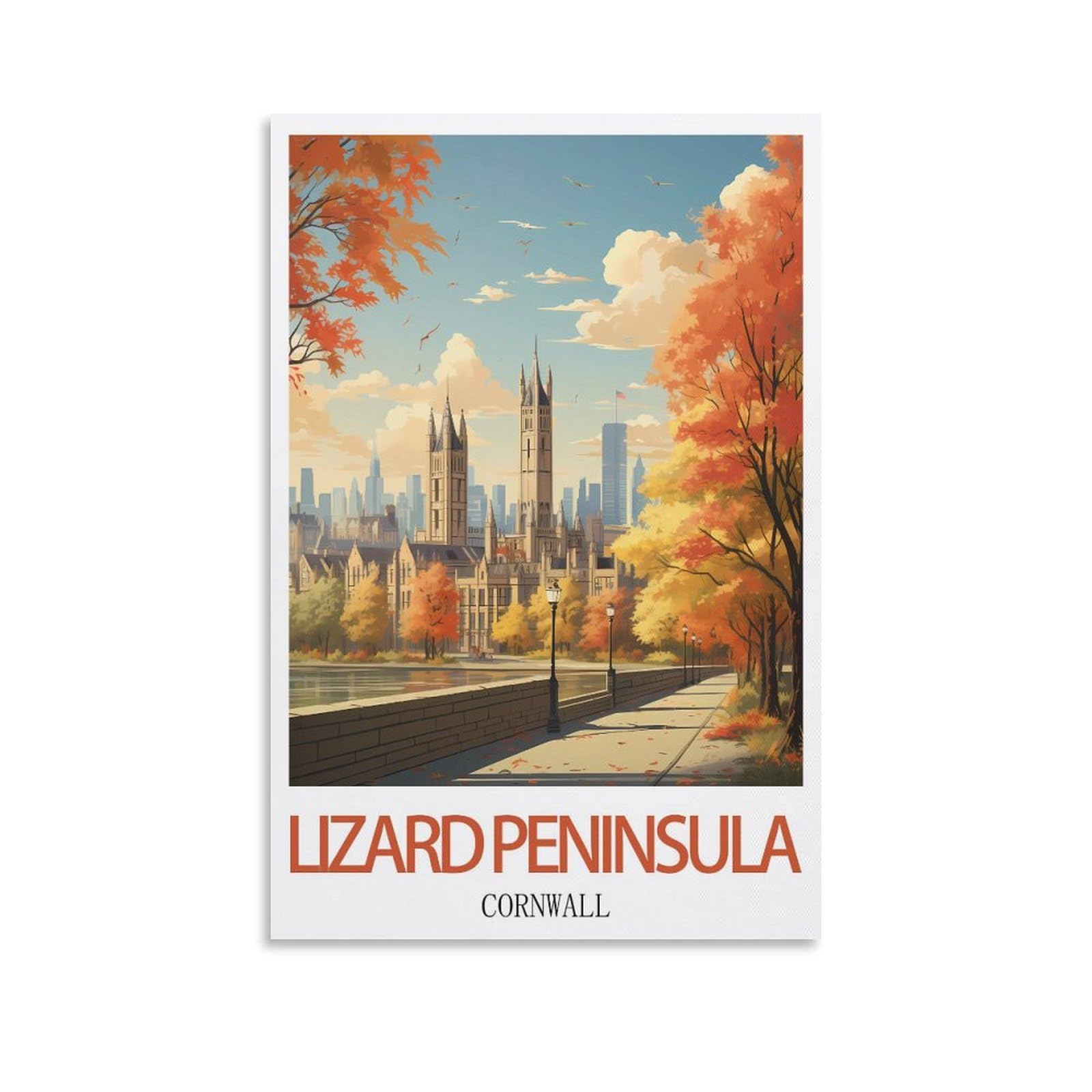 Metal Tin Sign Plaque Poster,Lizard Peninsula Cornwalls,Art Plaque Poster Wall Decor for Home Tool Room Bar Club Restaurant Cafe 30x30cm
