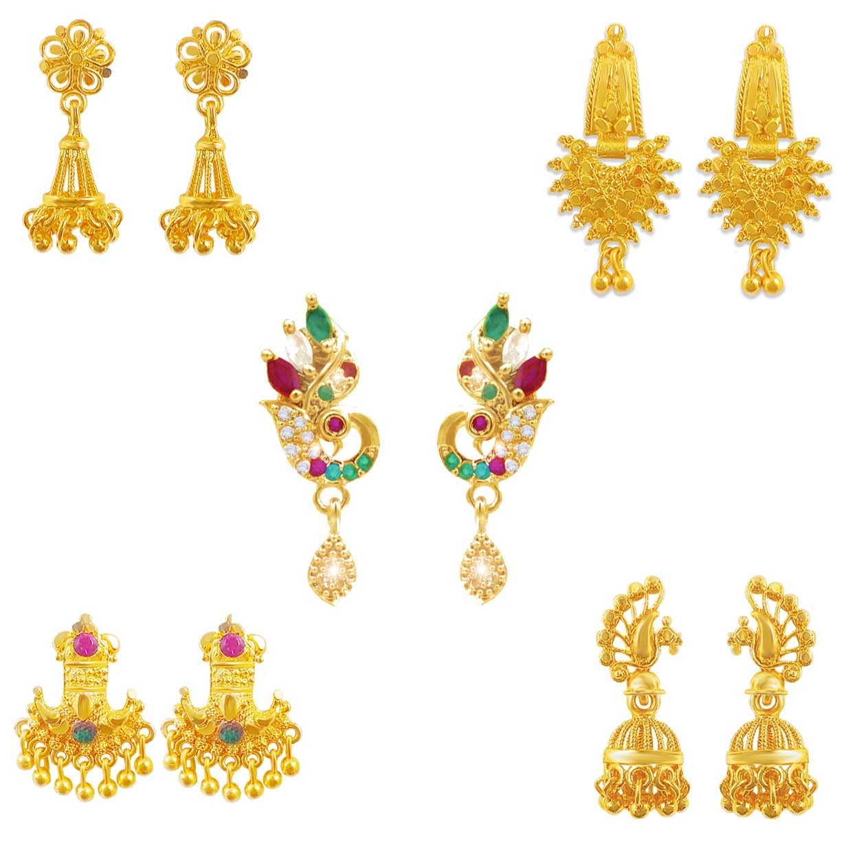 Panachee One Gram Gold Studs Temple Jhumka Jhumki Jewellery Earrings Combo Alloy Jhumki Earring (B0CYSVPTWZ) Amazon Price History, Amazon Price Tracker