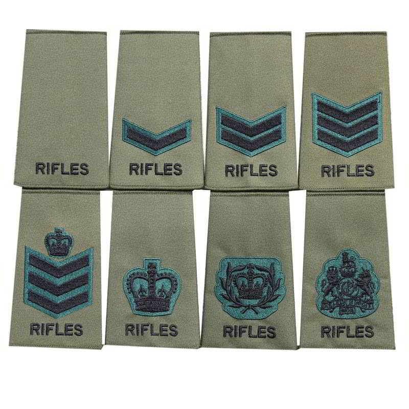 Official IssueRifles Olive Rank Slides Kings WO2 CSM