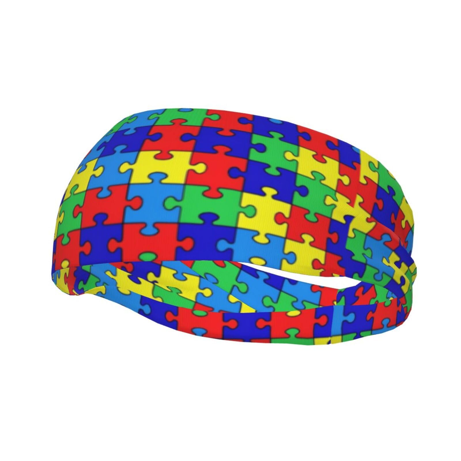 Autism Sweatband Sports Headband Hair Accessories for Women Men Running Cycling Yoga Fitness Workout