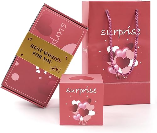 Caja de regalo sorpresa crea el regalo más sorprendente, caja de regalo de explosión emergente de Feliz Navidad, caja de regalo de sobre rojo