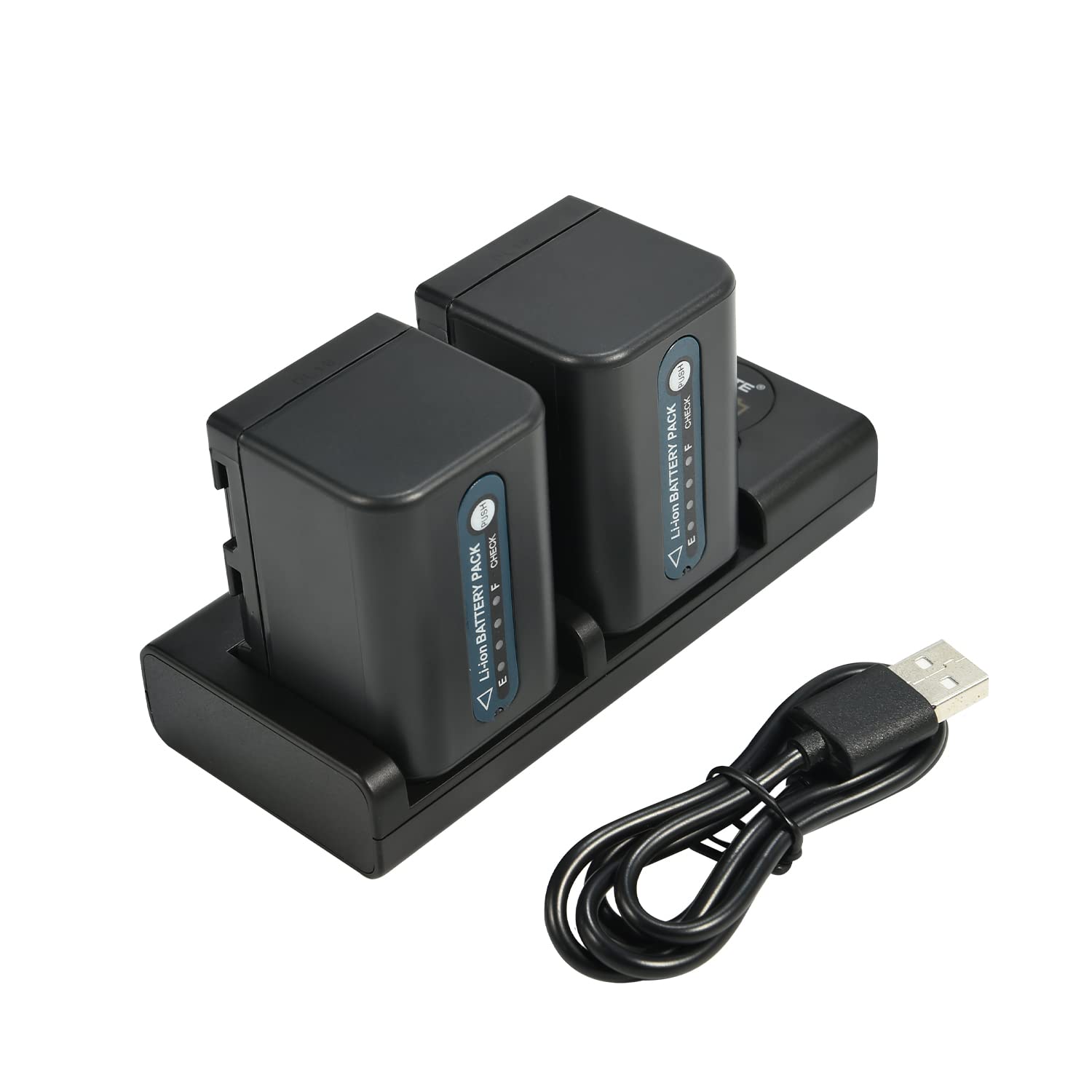 DSTE NP-FM70 7.4V 3400mAh QIAOJINLIN Lithium Battery Pack(2 Packs) And Dual Charger Compatible With Sony DCR-PC330 DCR-TRV25 DCR-TRV27 DCR-TRV30 As NP-QM71D NP-QM71 - View #9