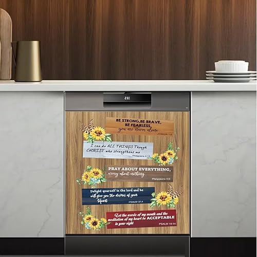 Miniatura 2 de Calcomanía magnética para lavavajillas con versículos de la Biblia cristiana, calcomanías magnéticas rústicas inspiradoras con versículos de la