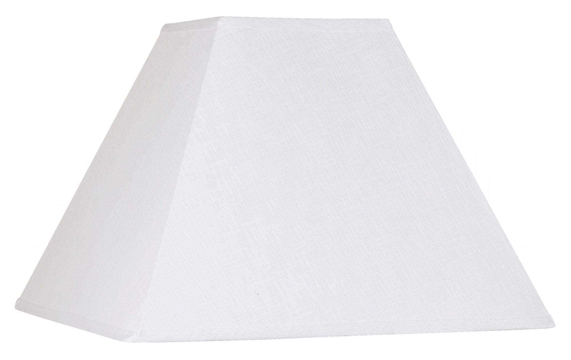 White Linen Large Square Lamp Shade 7" Top x 17" Bottom x 13" Slant x 12" High (Spider) Replacement with Harp and Finial - Springcrest