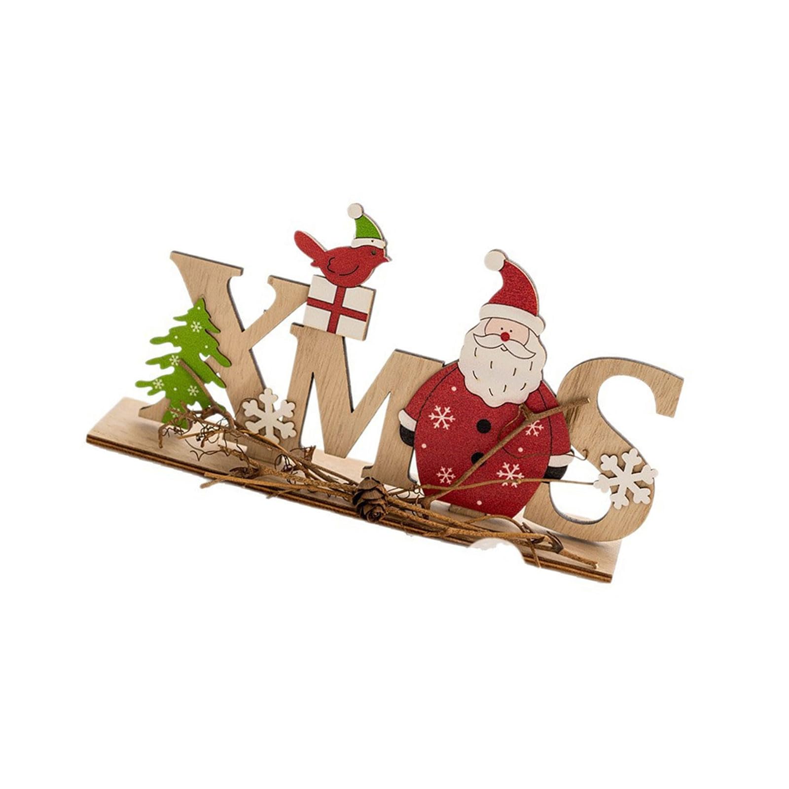 Yhplxyuus Wooden Snowman/Santa Alphabets Letters Tabletop Decoration Festival Christmas Accessory Home Ornament Snowman Desktop Ornament